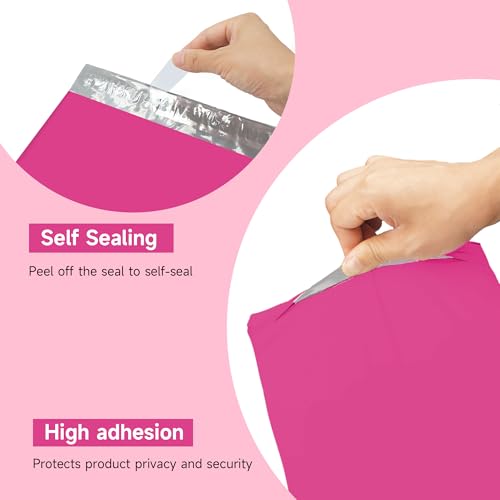 Image of Pink Poly Mailers 24x24 100 Pcs, Cute Waterproof Shipping Bags with Self-Seal Adhesive, Durable Tear-Resistant Shipping Envelopes for Clothing