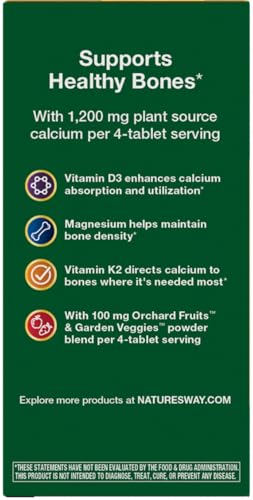 Nature’s Way Alive! Calcium Bone Support Tablets*, 1,200 mg Calcium, 60 ct - image 9