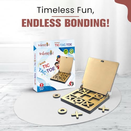 Image of Braintastic WoodenTIC TAC Toe Travel Board Game Learning & Creative Educational Intelligence Brain Games Toys for Kids (Pack of 8)