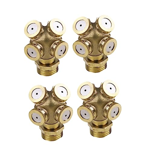 BESPORTBLE 4pcs 4 Hole Spray Nozzle Garden Irrigation Sprinkler Head Water Sprayer Nozzles for Large Area Spraying