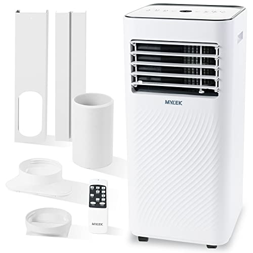 Mylek Air Conditioning Unit Powerful Portable Air Conditioner 9000BTU AC Unit Dehumidifier Ventilation Cooling Fan with Digital Display 2 Fan Speeds Timer & Window Venting Kit [Energy Class A]