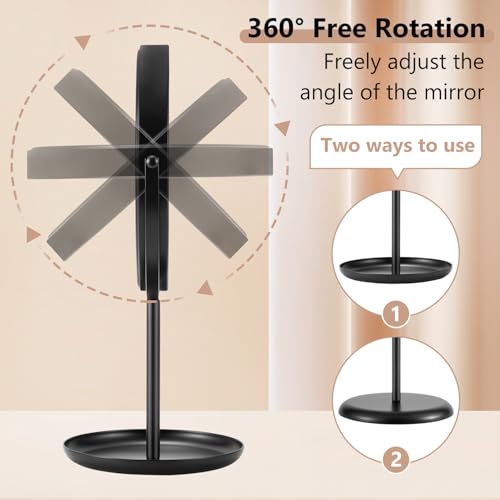 Espejo para maquillaje con aumento 15X, negro, 9 pulgadas miniatura 3