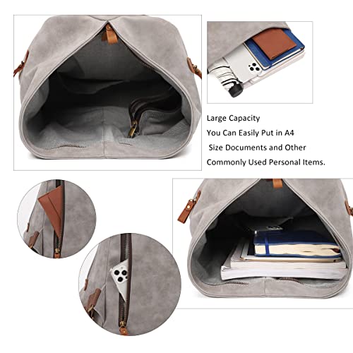 Image of KL928 PU Leather Vintage Backpack - Large Casual Daypack Outdoor Travel Rucksack Hiking Backpacks for Men Women