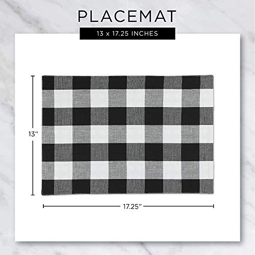 Dii Pvc Tabletop Collection Woven Indoor/Outdoor, Placemat Set, 13X17.25, Black, 6 Piece #TOP6
