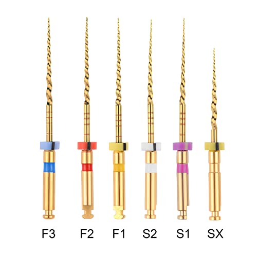 Nski 6Pcs/Pack Gold Flexible Files Engine Use Endo Rotary Files Sx-F3 Niti File System Endodontic Accessories thumb #2