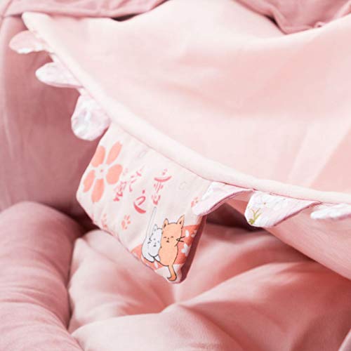 Yuetianna Cama de túnel para gatos com tapete dobrável com tubo bidirecional interativo para gatos