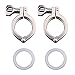 DERNORD Tri-clamp Stainless Steel 304 Single Pin Heavy Duty Tri Clamp with Wing Nut for Ferrule TC with 1 pc Silicone Gasket (1.5" Tri-clamp+Silicone Gasket) (1.5 Inch Tri clamp Size: 2 Pack)
