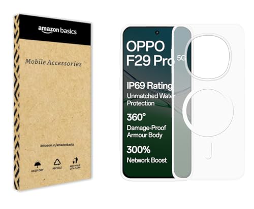 Image of amazon basics Luxury Paper Thin Case Cover for Oppo F29 Pro 5G 5G | Matte Finish | Compatible with magsafe | (White, Oppo F29 Pro 5G 5G)