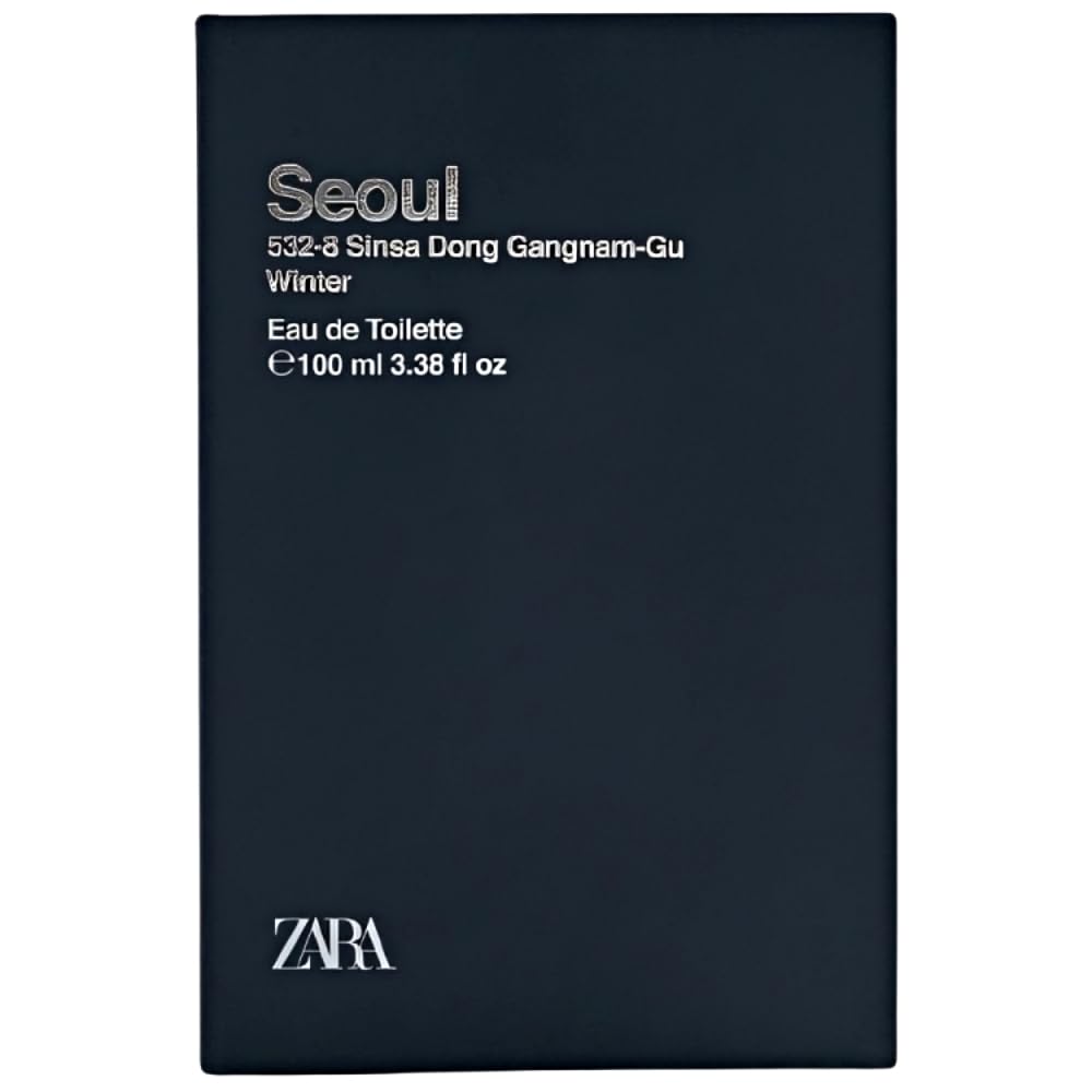 Zara Seoul Winter Perfume for Men Fresh Tangerine Apple Orange Blossom Warm Amber and Woods Scent Eau de Toilette 100ml (3.38 fl. oz.)