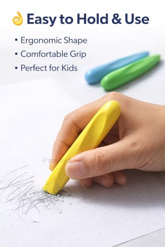 Image of Parshya Mini Crayon Eraser Set for Kids (Pack of 3) | Cute Colorful Pencil Erasers | Soft Dust-Free Non-Toxic Rubber | School Supplies, Return Gifts, Stationery Kit for Boys & Girls