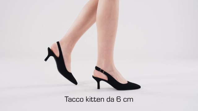 Scarpa Da Donna Ballo Standard Modello Decolt&egrave; Nappa Nera Tacco 70r