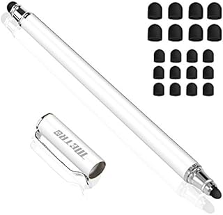 METRO Stylus Pen for Touch Screens Capacitive 2-in-1 Stylus Pencil with Extra 20PCS Tips for iPad/Pro, iPhone, Android Smartphones Tablets, Samsung Galaxy and All Touchscreen Devices, White