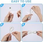 2 Packs Cable Management Plastic Storage Box with Lid, Stackable Charging Cord Protector Boxes Holder with 20pcs Wire Ties for Home Office Desktop Drawer Organizer Case