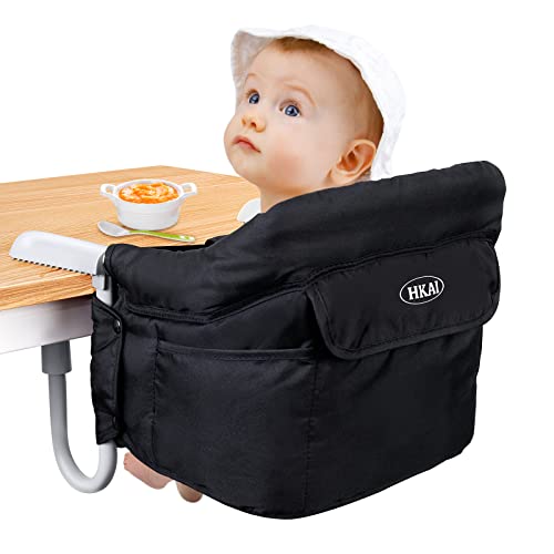 Image of HKAI Hook On High Chair, Fast Table Chair, Travel High Chairs for Babies, Clip on Most Tables, Restaurants, Portable High Chair for Travel and Home