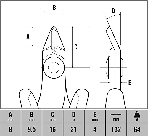 C.K T3883 Ecotronic ESD Micro Side Cutters, Black