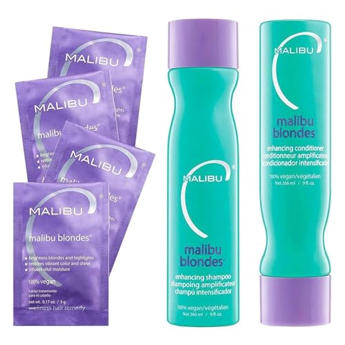 Malibu C Blondes Collection - Blonde Shampoo and Conditioner Set - Protects and Preserves Color Vibrancy + Infuses Moisture with Enhanced Vitamin Complex - Sulfate-Free Hair Care