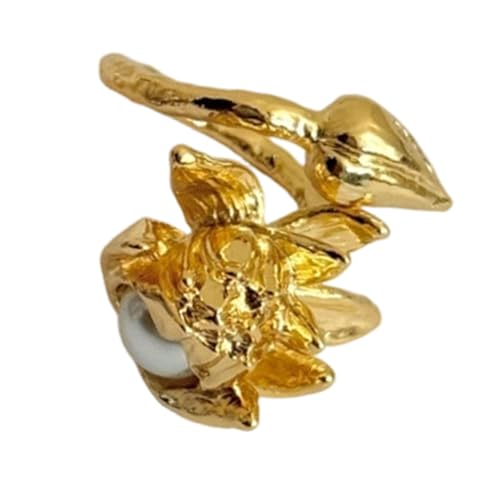 [Rxgiasup] Adjustable Opening Rings with Imitation Pearls and Pyrotechnics Effect Perfect for Individualized Gift Occasions Pear