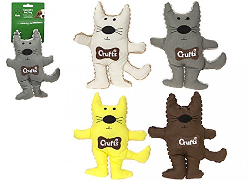 Gosh Designs - Gato de pana para perro con forma de muñeco de peluche, 4 colores surtidos