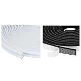 Trisiki 26Ft White V-Shaped " Q " Foam Weather Stripping + 33Ft (1/2 in x 1/4 in) High Density Weath