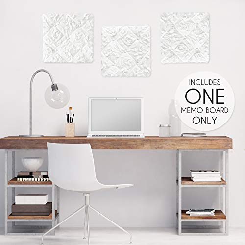 Sweet Jojo Designs White Floral Rose Fabric Memory Memo Photo Bulletin Board - Solid Flower Luxurious Elegant Princess Vintage Boho Shabby Chic Luxury Glam High End Roses #TOP1