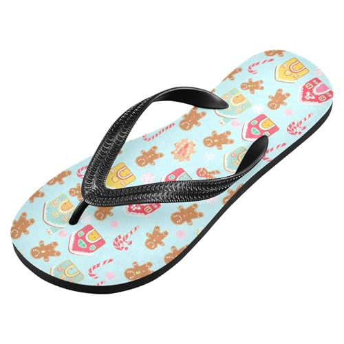 Burbuja Gingerbread Men Houses Flip Flops for Women Men, Soft Thong Sandals Rubber Slippers for Pool Beach Essentials2
