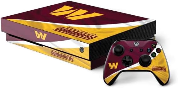 Skinit Decal Gaming Skin Compatible with Xbox One X Bundle - Officially Licensed NFL Washington Commanders Flag Design