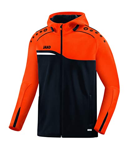 Preisvergleich Produktbild JAKO Damen Kapuzenjacke Competition 2.0, schwarz / neonorange, 44, 6818