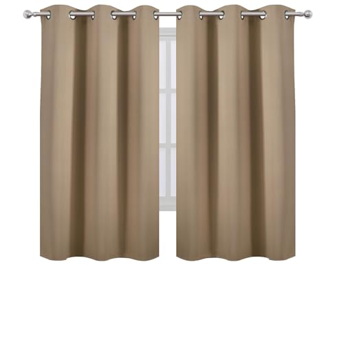 Image of LEMOMO Blackout Curtains 42 x 63 inch /Natural Curtains Set of 2 Panels /Thermal Insulated Room Darkening Bedroom Curtains