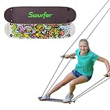 Swurfer TreeSkate Skateboard Tree Swing, Outdoor Stand Up Surf Swing, Kids Outdoor Play Equipment, for Children and AdultsHolds Up to 200 lbs, Ages 6 and Up, Adjustable Handles, Grip Tape (Undawadda)