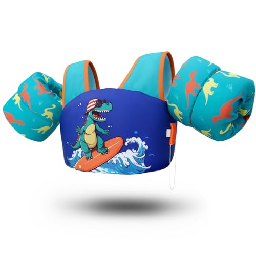 Toddler Swim Vest Swim Jacket Toddler Life Jacket 30-50 Lbs US Coast Guard Approved Life Vest Kids Arm Floaties for Toddlers Water Wing with Whistle