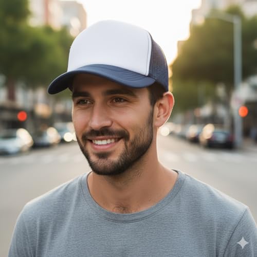 Image of Gelante Sublimation Blank Trucker Hats - Polyester Foam Mesh Snapback Baseball Cap