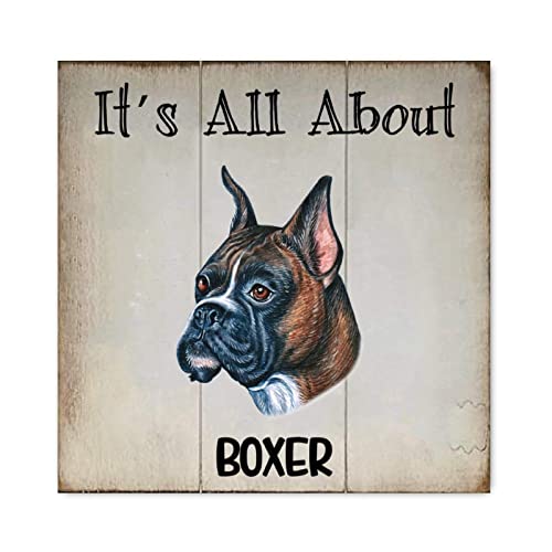 Panneau en bois Boxer pour célébrer votre compagnon dans la chambre ou le salon