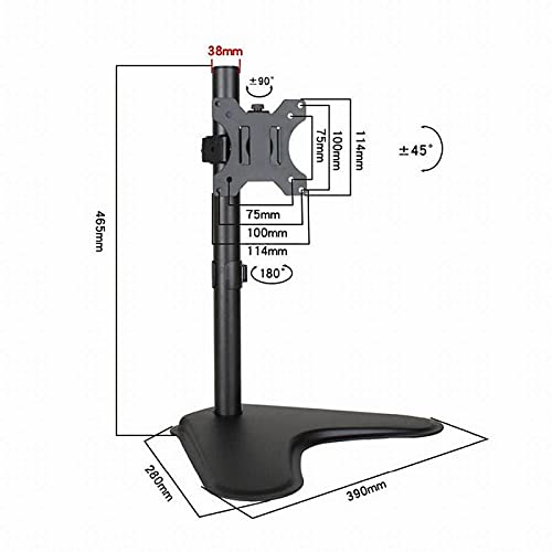 SIMPLETEK Supporto Base Braccio da Tavolo SCRIVANIA Stand Staffa Universale per TV E Monitor Fino A 8KG da 13" A 32" Regolabile in Altezza con Attacco VESA 75 100 75X75 100X100 in Alluminio