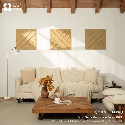 Image of Soon Global Acoustical Wall Panels, 6-Piece 23.62 X 23.62 Inches Art Acoustic Panels, Decorative Acoustic Panels, Acoustic Wall Panels, Sound Absorbing Wall Art, Harvest Cross