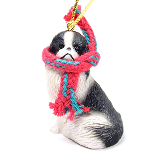 Conversation Concepts Japanese Chin Tiny Miniature One Christmas Ornament - Delightful, Black-White