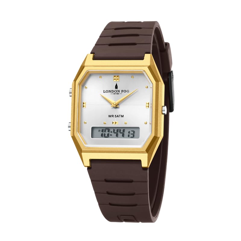 Westminster Collection Analog-Digital Quartz Watch for Men with Square Dial, Crystal-Accent Hour Markers, Digital Time Display and Silicone Strap - LFM10014-image-26