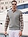 JMIERR Mens Cable Dress Vest Casual Lightweight Fall Clothes Slim Fit Vest for Men Gray