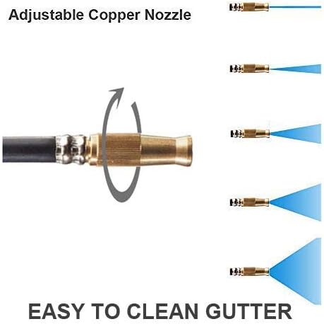 Gutter Cleaning Tool - Roof Retractable Gutter Cleaner, Telescoping Pole, Best Garden Hose Flexible Wand for Window Cleaning Washer Extendable House Clean Kit