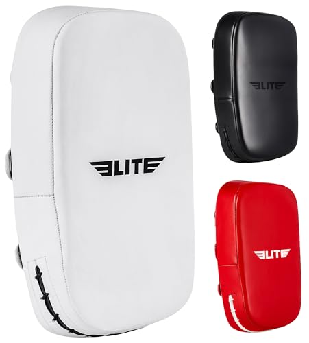 Elite Sports Muay Thai Kickboxing Training Pad for Kickboxing,MMA,Taekwondo,Karate. Ideal for Punches,Knees, and Kicks in Martial Arts Training (Solid White)