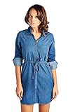 BLUE AGE Womens Chambray Denim Shirt Blouse Denim Dress
