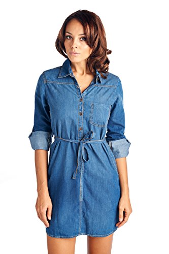Blue Age Womens Chambray Denim Shirt Blouse Denim Tops
