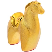 Year of Horse Ceramic Figurine Small Tabletop Ornament for Home Office Decor Lucky Wealth Symbol with Stable Base Thoughtful Gift for Success and Positive Energy