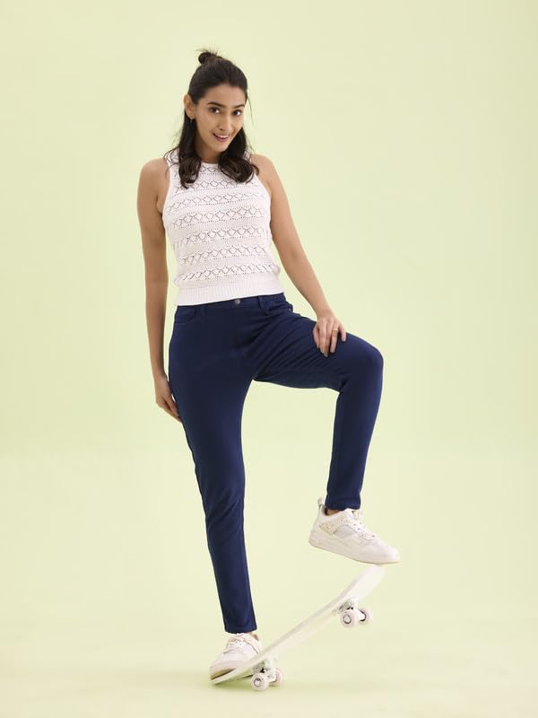 Image of GO COLORS Women Solid Super Stretch Warm Jeggings