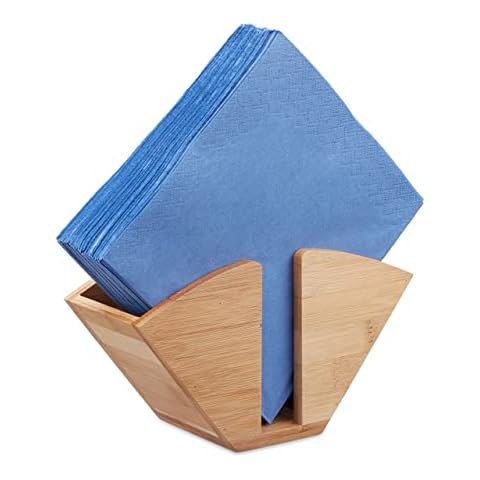 Relaxdays Bamboo Napkin and Coffee Filter Holder Cover