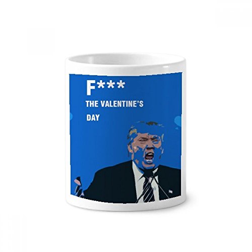 Tasse Trump en céramique blanche pour stylo et brosse à dents