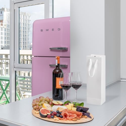 Catime 12 Stück Kraftpapier Wein Taschen, Champagner Geschenktüten Weinflaschen Verpackung mit Seilgriffen, Einzelne Weintragetasche Flaschentüten Weintasche für Weihnachten Partys Jubiläum (Weiß)