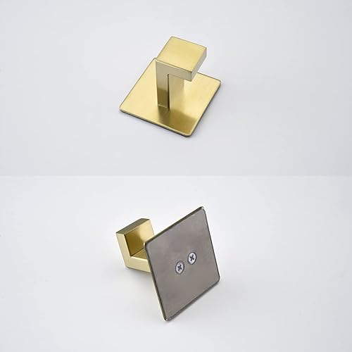 Miniatura 2 de Flybath Ganchos cuadrados para toallas, soporte de gancho para bata, acero inoxidable 304, puerta de baño, cocina, pared, ganchos para colgar
