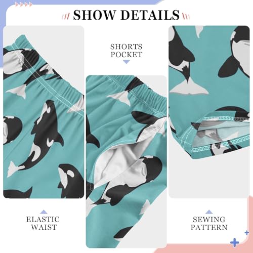 Killer Whale Pajama Pants Wide Leg Pj Bottoms Lounge Comfy Soft Casual Sleep Pants4