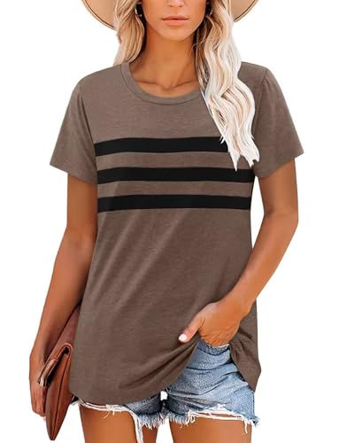 KISSMODA Summer Short Sleeve T Shirt Loose Fit Casual Dressy Women Top 2025 Trendy Ladies Fashion Blouses(S-3XL)