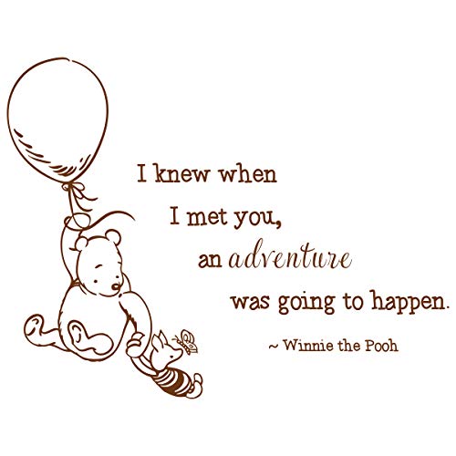 Image of 30"x24" I Knew When I Met You and Adventure was Going to Happen Wall Decal Sticker Color Choices Winnie The Pooh Wall Decal Sticker Art Mural Home Décor Quote